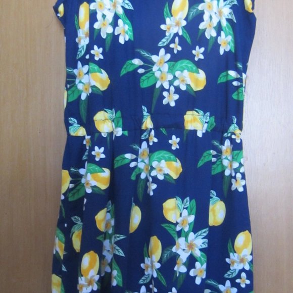 NWT Girl's POOF GIRL Open Front Shorts Dress Size XL Blue Floral Print - Picture 2 of 9